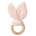 Ali+Oli Crinkle Bunny Ears Wooden Teethers for Babies (Pink) Bunny Ear Teething Ring  Wooden Toys for Babies  Gender Neutral Baby Gift  Teething Toys for Babies  Newborn Animal Teether Toys