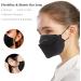 60PCS KF94 Black Disposable Face Masks - Individually Packaged 4-Ply Breathable Fish Mouth Type Mask for Daily Outdoor Use - Adjustable Nose for Comfort - Buy Online on GoSupps.com
