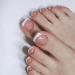FEIlei 24Pieces French Artificial Toenails Shiny Rhinestones Toe False Nails Wearable - Buy Online on GoSupps.com