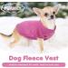 Pink Dog Fleece Vest with Turtleneck for Small Medium Dogs - Winter Jacket with Leash Hole - Buy Online on GoSupps.com