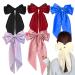 BUPOGAKE Hair Bow 6 Pcs Bow Barrettes Hair Clip Set Versatile Adult Hair Silky Satin Accessories with Long Silky Bows Hair Clips (6 Colors)