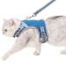 pangdi Cat Harness and Leash Escape Proof Double Protection Fully Adjustable Sturdy Soft Mesh with Reflective Strips for Walking and Traveling Blue Large