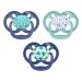Dr. Brown's Advantage Reversible Baby Pacifier, Breathable Open Shield for Max Airflow, 100% Silicone Rounded Bulb, Blue Glow-in-the-Dark, 3-Pack, 6-18m,3 Count (Pack of 1) 3 Pack, Blue, Glow-in-the-Dark