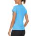 MAGCOMSEN Women's Short Sleeve V-Neck T-Shirt UPF 50+ Sun Protection Waterfall Blue XL - Buy Online on GoSupps.com