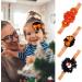 3pcs Christmas Children's Headband and Hair Bows Set - Baby Girl Wraps, Kids Elastic Headband for Halloween - Orange Fabric Design - Buy Online on GoSupps.com