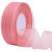 Hapeper 1 Inch Sheer Organza Chiffon Ribbon  50 Yards/Roll (Pink)