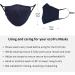 ecotru UK 4 Pack Reusable Cotton Face Masks 2 Navy Blue 2 Black Mask with Nose Wire for Glass Wearers 3-Ply Washable & Breathable Fabric with Filter Pocket & Adjustable Loops - Buy Online on GoSupps.com