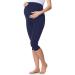 Be Mammy Womans 3/4 Maternity Leggings Tights BE20-229 S Navy Blue