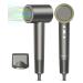 Ionic Hair Dryer 110000 RPM Professional High-Speed Blow Dryer 200 Millions Negative Ionic Hair Dryers for Women Fast Drying Low Noise Thermo-Control Hairdryer Travel with Magnetic Nozzle(Gray)