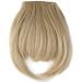 Clip-in Ponytail Hairpiece Extensions - Ash Blonde & Bleach Blonde Fringe Bangs | Human Hair Quality - Buy Online on GoSupps.com