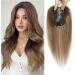 GULALUUK Hair Toppers for Women Real Hair Human Hair Toppers for Thinning Hair 120 Density 3x4 Inch Swiss Bace Clip in Hair Topper Ombre Light Brown with Dark Roots(10inch P4TM/10) P4TM-10 10inch