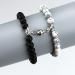 Luokifur Heart Magnetic Tar Bound Bracelets for Couples - Adjustable Pearl & Matt Stone Friendship Gifts in Black & White - Buy Online on GoSupps.com