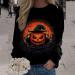 Halloween Costumes Printed Fashionable Casual Long Sleeved Zipper Round Neck Hoodies Sweater Loose Fit Womens Black Large - Buy Online on GoSupps.com