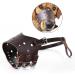 PETCUTE Dog muzzle Anti bite Leather Dog Muzzles prevent biting barking chewing adjustable pet muzzle Soft XL Brown
