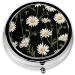 Shop Daisy Round Pill Box - 3 Compartment Portable Travel Medicine Organizer for Vitamins & Tablets - Buy Online on GoSupps.com