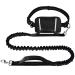 Pet room jogging leash dogs for running jogging hiking.Dogs jogging line with belly belt.Jogging dog leash for large and medium -sized dogs.Elastic and reflective running leash black (hip belt with removable pack)