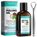 Coconut Pulling Oil 120ml Mint Oil Pulling Mouthwash with Tongue Scraper Natural & Alcohol-Free Mouthwash for Teeth Whitening Healthier Gums Helps Improve Oral Hygiene