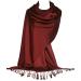 GFM Smooth Shiny Surface Pashmina Style Scarf (L9) L9-wll-wine Red