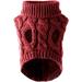Royal Collar Knitting Sweater for Pets | Thick Winter Warmer for Dogs & Cats | Crochet Coat for Small Medium & Large Pets | Cozy Knitting Goods (L Red) - Buy Online on GoSupps.com