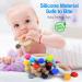 Arudyo BPA Free Silicone Teether Toy - Baby Rowing Rattle & Nursing Accessory with Wooden Ring (Khaki) - International Shipping - Buy Online on GoSupps.com