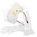 minkissy 1 Set Bridal Hair Accessories Costume Fascinators Lace Gloves Bridal Gloves Tea Party Hat Bridal Costume Women Headdress Women Fascinator Veil Fascinators Wig Fabric Bride Wedding