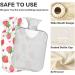 NAANLE Strawberry Watercolor Hot Water Bottle with Cover - 1L | Relief for Back Pain Hand & Foot Warmers Neck Therapy - International Shipping - Buy Online on GoSupps.com