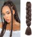 Gairyan brown jumbo braids extensions art hair for braid extensions 1pcs braiding kanecalon synthetic hair box braids hair extensions braids Afro (24 -inch 100g medium) 60 cm (1 piece) medium brown