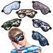 6 Pack Kids Camo Sleep Mask Soft Satin Eye Mask Boys Sleeping Mask Kids Night Mask for Sleeping Light Blocking Eye Cover with Adjustable Straps for Men Kids Boys 6 Camouflage Styles