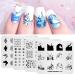 Nail Stamping Platte 4er Set Butterfly Floral Ocean Wave Image Template Stampfer Schaber Nail Art Decoration DIY Druck Manik n Design 38