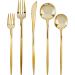 Modern Luxury Gold Disposable Plastic Cutlery Set - 40 Count, Service for 8 - Buy Online on GoSupps.com