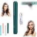Mini Dual-Purpose Curling Iron 2 in 1 Hair Straightener and Curler Portable USB Plug-in Small Hair Curler Iron Ceramic Mini Hair Curling Iron for Short and Long Hair (Green)