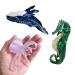 Shell Jaw Clip Hair Claw Clip Acetate Hair Clips Marble Pattern Hairpins Big Claw Clips for Women Beach Hair Accessories Mermaid Costume Accessories (3pcs B)
