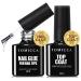 TOMICCA Gel Nail Glue Set 8 in 1 Nail Glue and No Wipe Top Coat Kit for Acrylic Nails Super Strong Brush On Nail Glue Gel and Top Coat for False Nails and Gel Nail Polish UV/LED Lamp Cure Required 2PCS-8ml Nail Glue&Top Coat