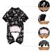 Halloween Dog Onesie Short Plush Pajamas for Small Dogs (S) - Soft & Stretchy Skulls & Crossbones Design - Buy Online on GoSupps.com