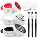 3-Piece Red Black White Face & Body Paint Set - Professional Corpse Cosplay SFX Makeup Kit for Halloween Skeleton Skull Clown Vampire Zombie Full Coverage Skin Paints for Adults Kids