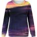 Women's Tie Dye Long Sleeve Sweatshirt - Casual Lightweight Pullover Blouse in Purple - Buy Online on GoSupps.com