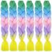 LDMY JUMBO Braiding Hair Extensions Braids Extensions 6PCs/Pack 24inch Ombre Jumbo Braids Rainbow Colors Synthetic Hair for Girls Women 34