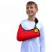 4DflexiSPORT Arm Sling Child (8-9yr red/black trim) Medical Grade Extra Deep Feel-safe Easy-fit Cooling Ultra-comfort Includes Smiley Sticker. Fits R or L arm.