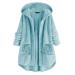 Hanxiulin plush jacket oversize warm lined fleecemantel sweatshirt women windproof coat thick cardigan coat breathable transition jacket winter jacket xxl light blue