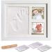 Baby handprint and footprint amayga baby wood picture frame with plasterprint hand and foot plaster print set print set footprint gifts for babies newborn memories for eternity