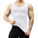 Meetyoo compression tank top men shapewear sleek muscle shirts gym sports underhirt men t shirt bodybuilding workout body shaper white l