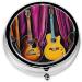 Buy Guitar Collection Mini Round Pill Box - 3 Compartment Travel Organizer for Home & Office - Portable Medicine Case - Buy Online on GoSupps.com