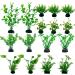 Lancare 16-Piece Artificial Aquarium Plants Decoration Set - Green Plastic Aquatic Plants for Aquariums - Buy Online on GoSupps.com