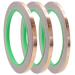 Tenubo 3-Sizes Copper Foil Tape (0.24/0.31/0.39Inch) x23Yards with Double-Sided Conductive for Guitar EMI Shielding Stained Glass Soldering Electrical Repairs Paper Circuits 3 Pack