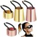 Metal hair cuff roadloo 4 pieces ponytail circle hair band buckle holder elastic hair tie fashion accessory hair tongue hair band keeper hair band hair rope accessories for women girls