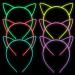 ZIRICHER 6 Colors Cat Headbands Glow in the Dark Plastic Light Up Hair Band Luminous Headband For Girls Christmas Happy New Year Birthday Party Cat Ears