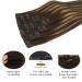 Doores Real Hair Extensions - Seamless Clip-In 45cm 18 inch Balayage Chocolate Brown to Caramel Blonde - 110g 7 Pieces - Buy Online on GoSupps.com