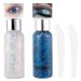 Body glitter gel glitter liquid face body glitter gel festival glitter mermaid sequins chunky glitter liquid face hair make-up long loading sparkling with 1 spoon white+blue