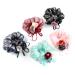 Pearl Hair Ties Silk Satin Scrunchy - Flower Hair Elastics Bands Ponytail Holder Neutral Scrubchy Hair Accessories Women Girls (001)