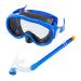 Kids/Children Snorkel Set, Swimming Goggles Semi-Dry Snorkel Equipment for Boys and Girls Junior Snorkeling Gear Age 4 Plus Blue